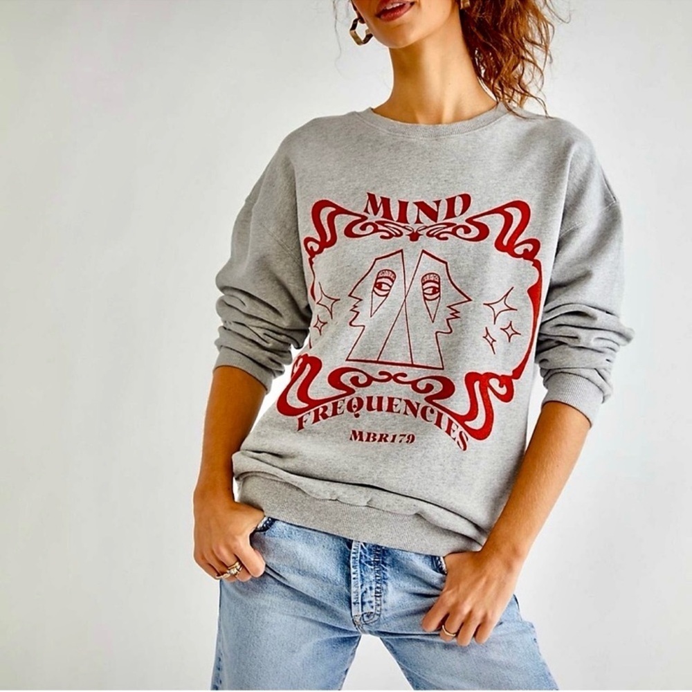 New Free People x One Teaspoon Mind Frequencies Graphic Sweatshirt